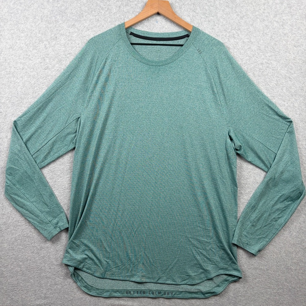 Lululemon Drysense Shirt Mens 2XL XXL Green Long Sleeve Performance Stretch Tee